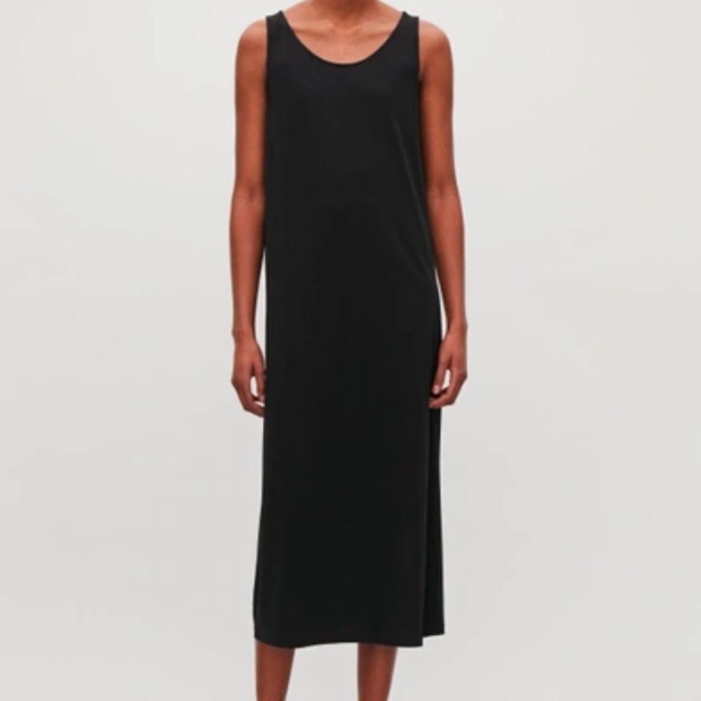 COS Sleeveless Keyhole back Midi Jersey Dress - Picture 2 of 8